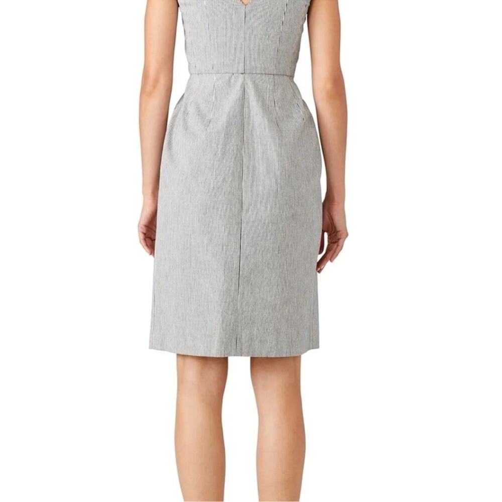 LK Bennett Black and White Striped Button-Front Pinafore Dress - Picture 3 of 16